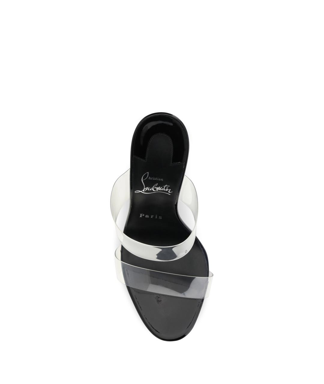 CHRISTIAN LOUBOUTIN Черные кожаные мюли, фото 4