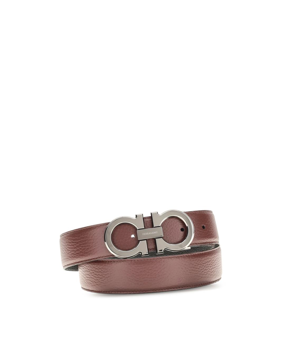 FERRAGAMO Коричневый кожаный ремень, фото 1