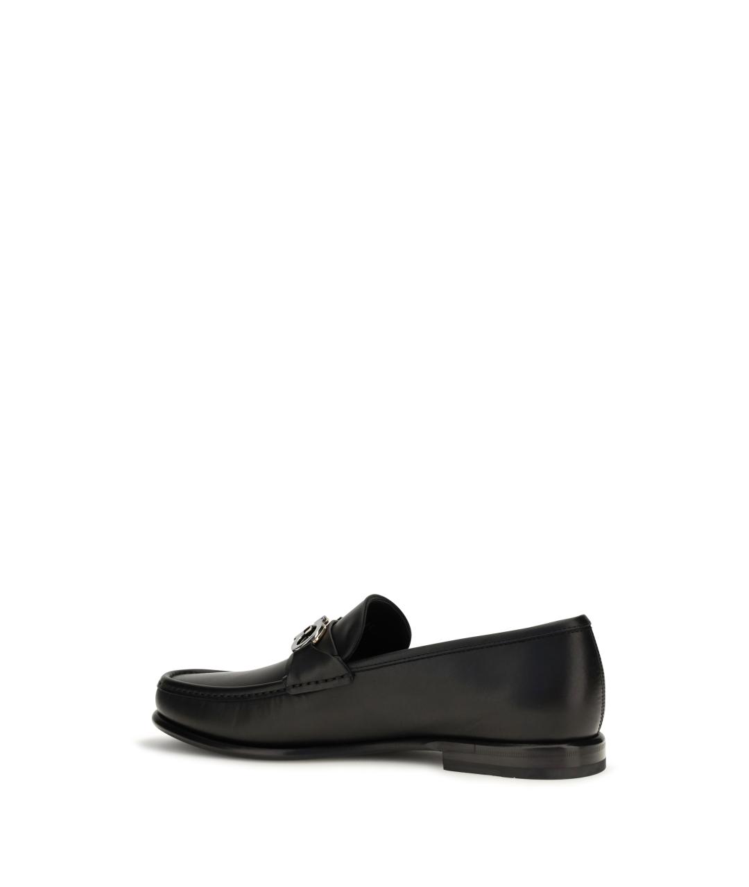 FERRAGAMO Черные кожаные лоферы, фото 3