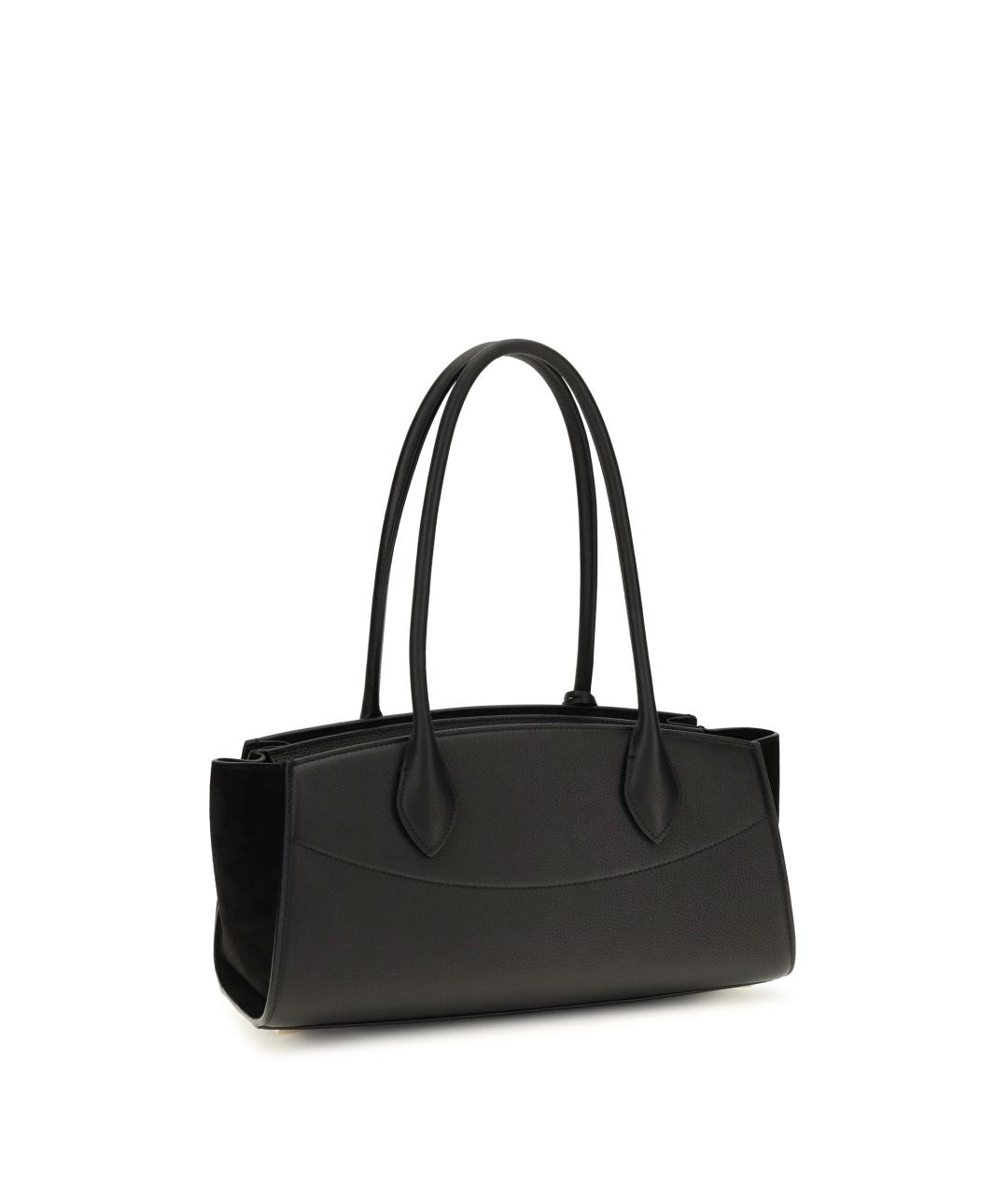 FERRAGAMO Черная кожаная сумка через плечо, фото 3
