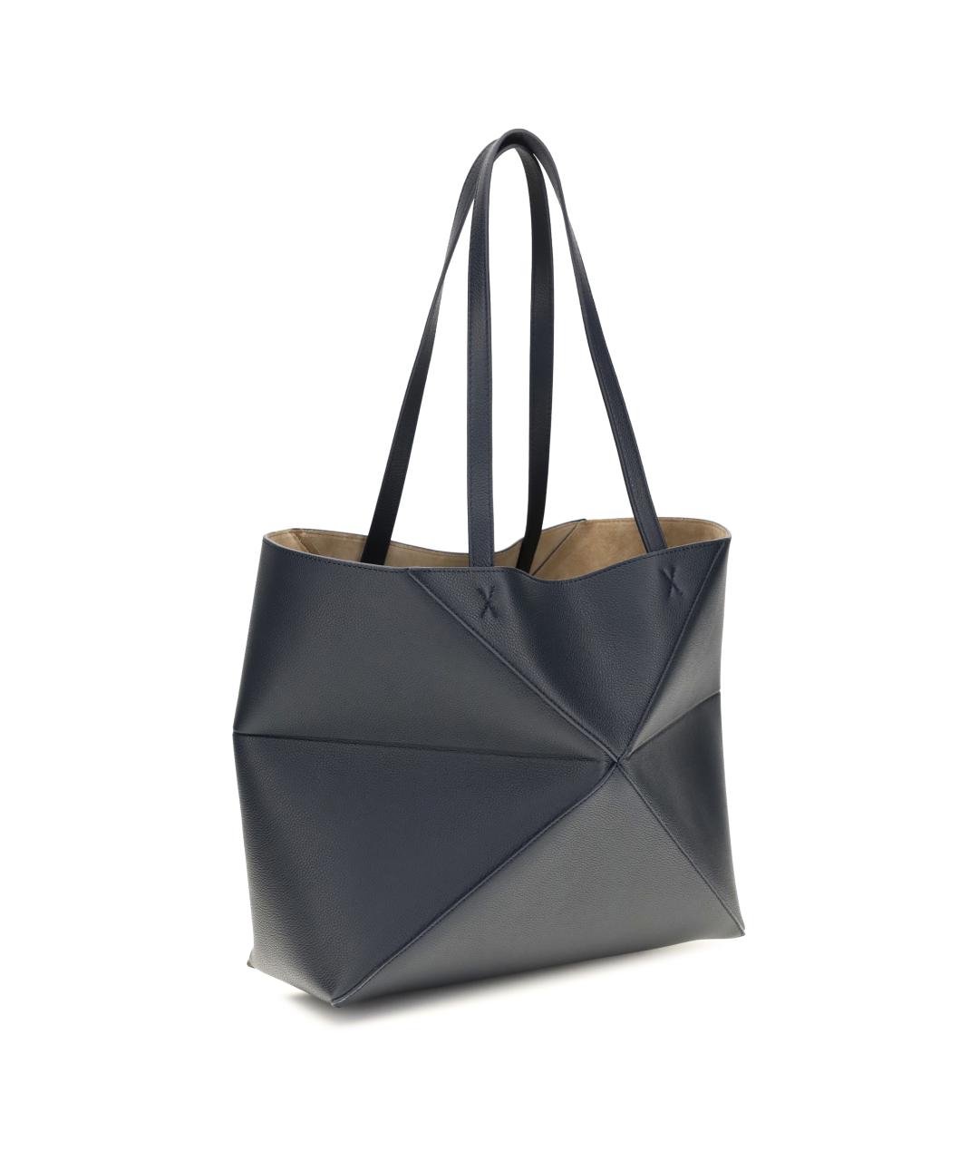 LOEWE Темно-синяя кожаная сумка тоут, фото 3