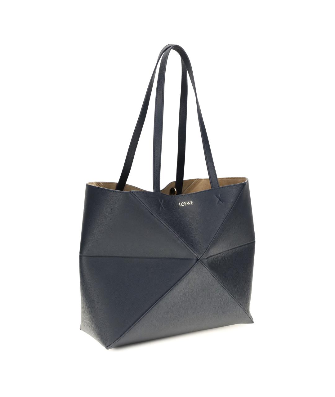 LOEWE Темно-синяя кожаная сумка тоут, фото 2