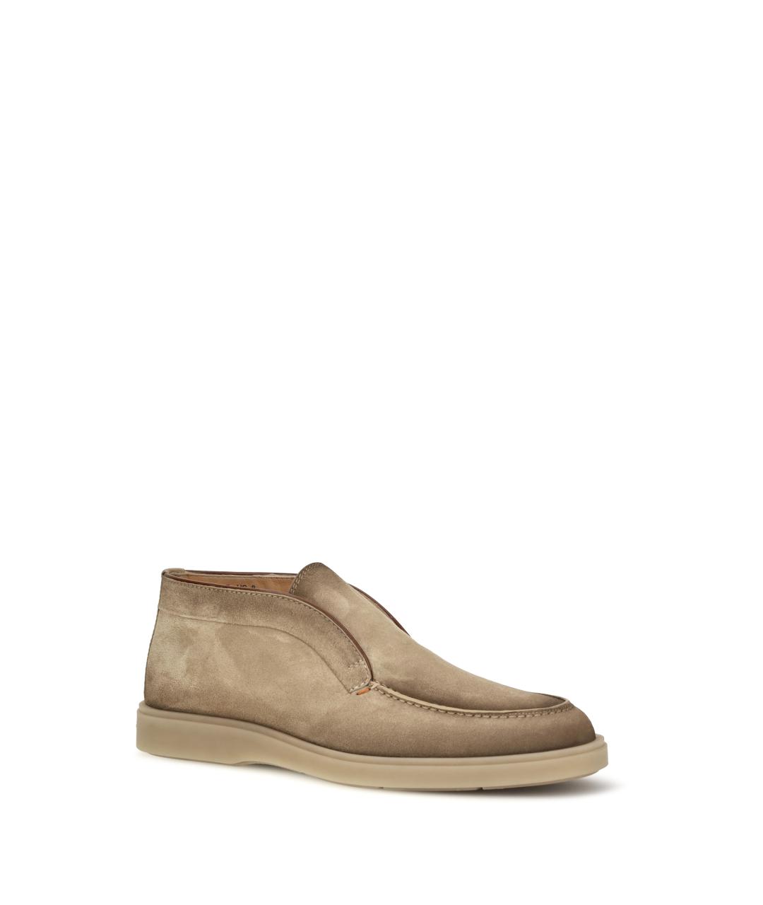 SANTONI Коричневые нубуковые лоферы, фото 2