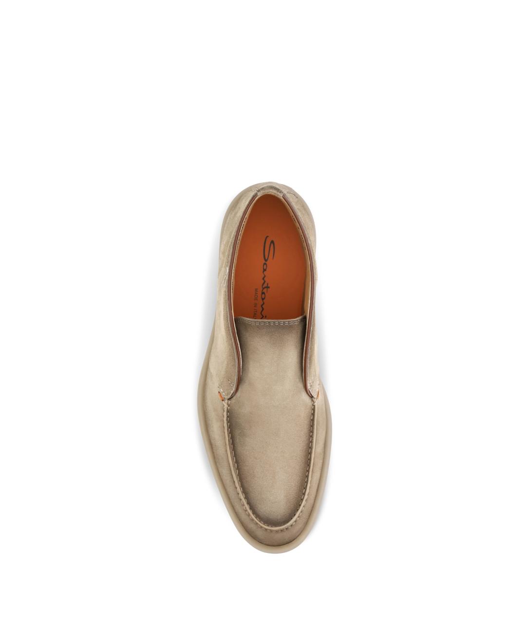 SANTONI Коричневые нубуковые лоферы, фото 4