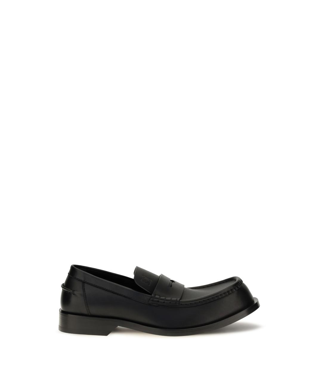 LOEWE Черные кожаные лоферы, фото 1