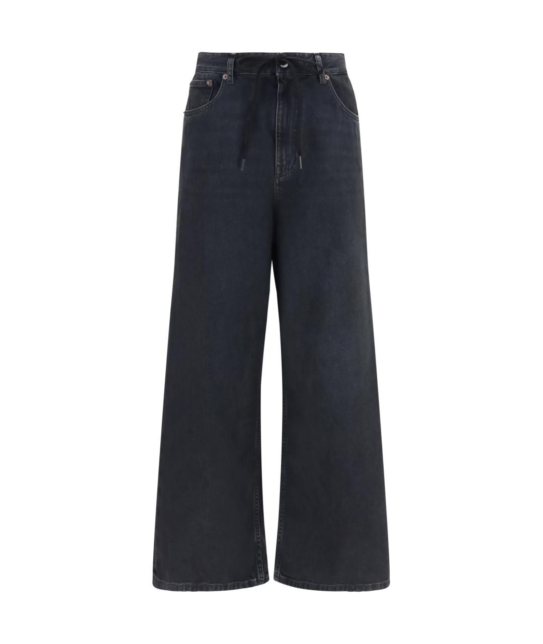 MM6 MAISON MARGIELA Черные хлопковые прямые джинсы, фото 1