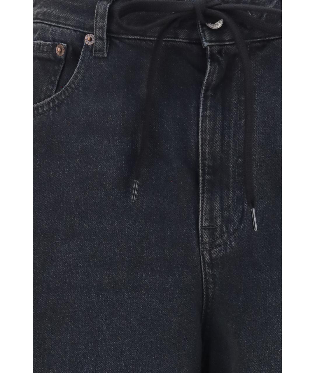 MM6 MAISON MARGIELA Черные хлопковые прямые джинсы, фото 3