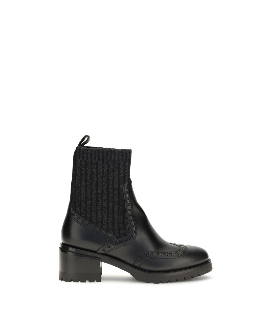SANTONI Черные кожаные ботинки, фото 1