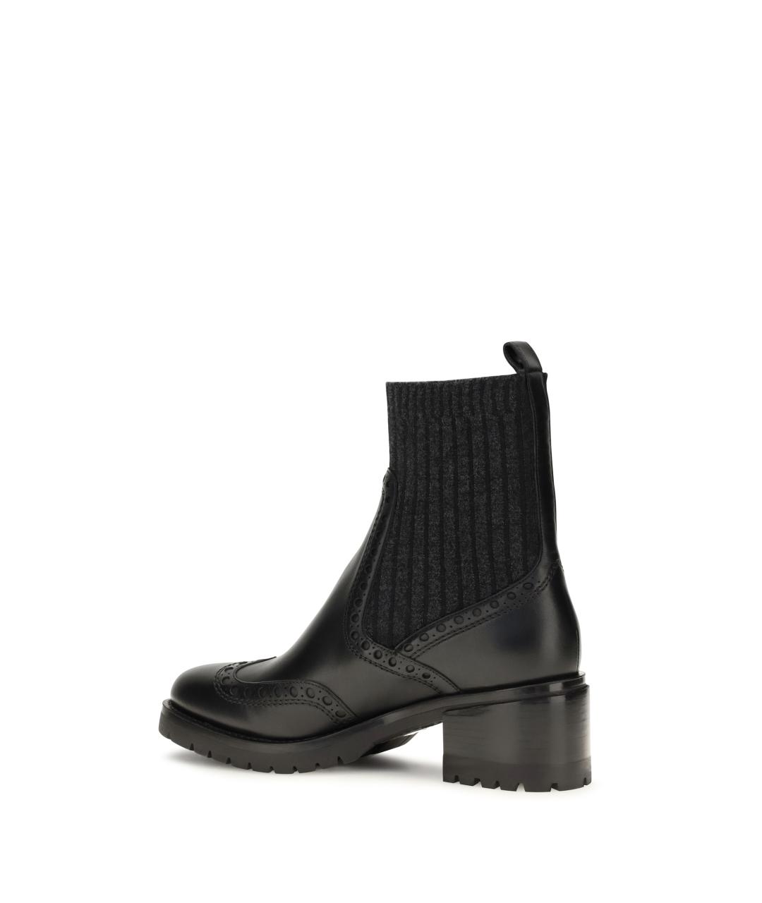 SANTONI Черные кожаные ботинки, фото 3