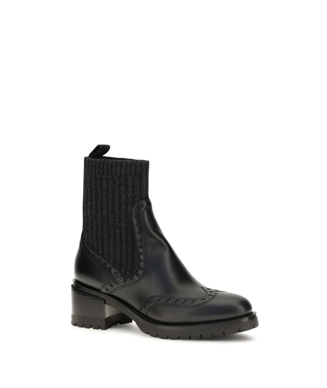 SANTONI Черные кожаные ботинки, фото 2