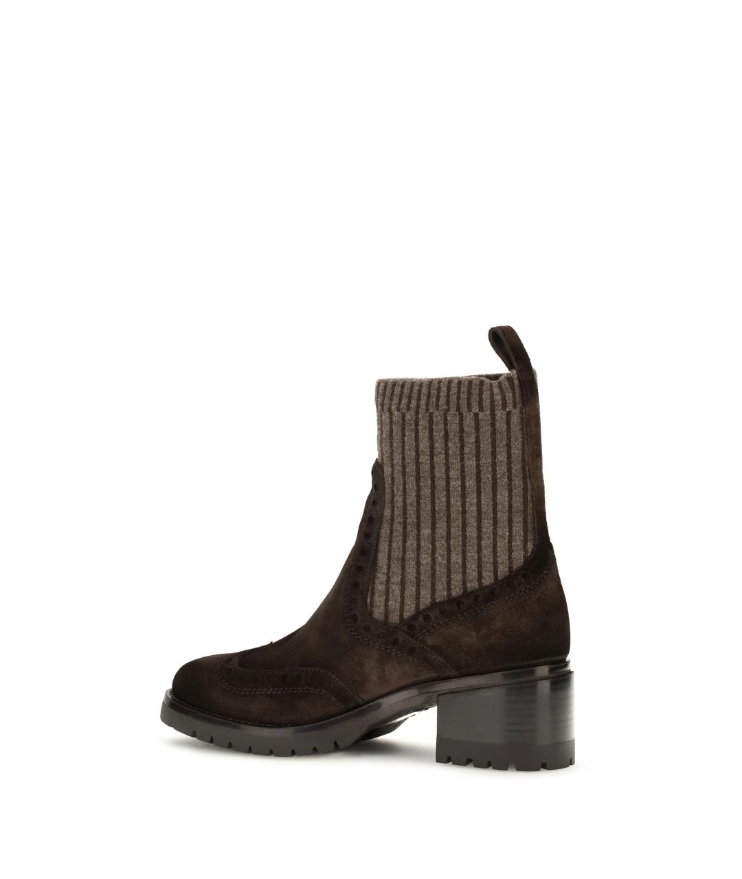 SANTONI Коричневые кожаные ботинки, фото 3