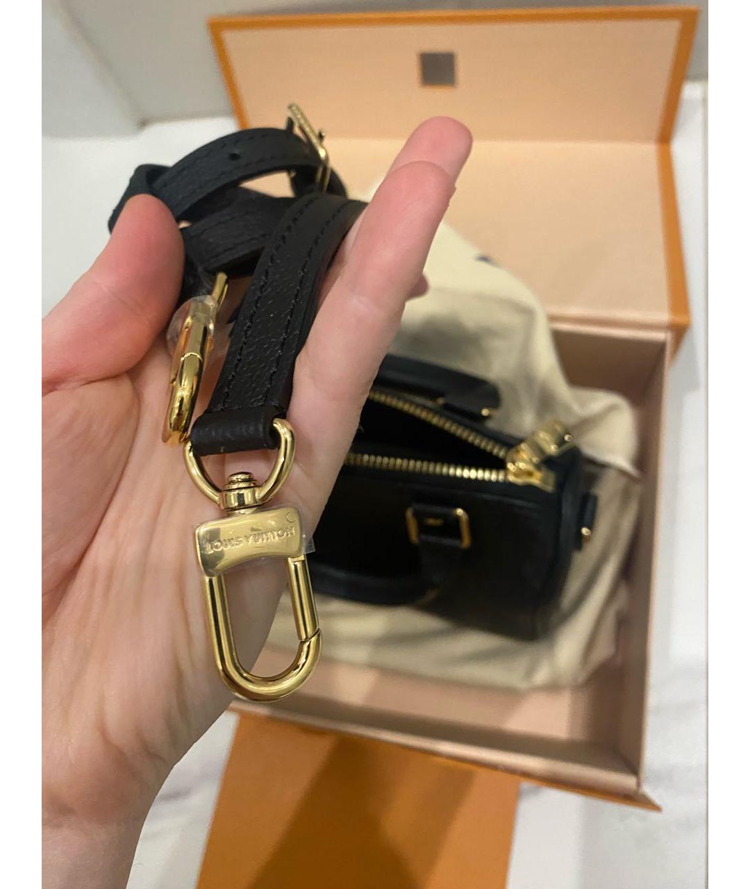 LOUIS VUITTON Черная кожаная сумка с короткими ручками, фото 3
