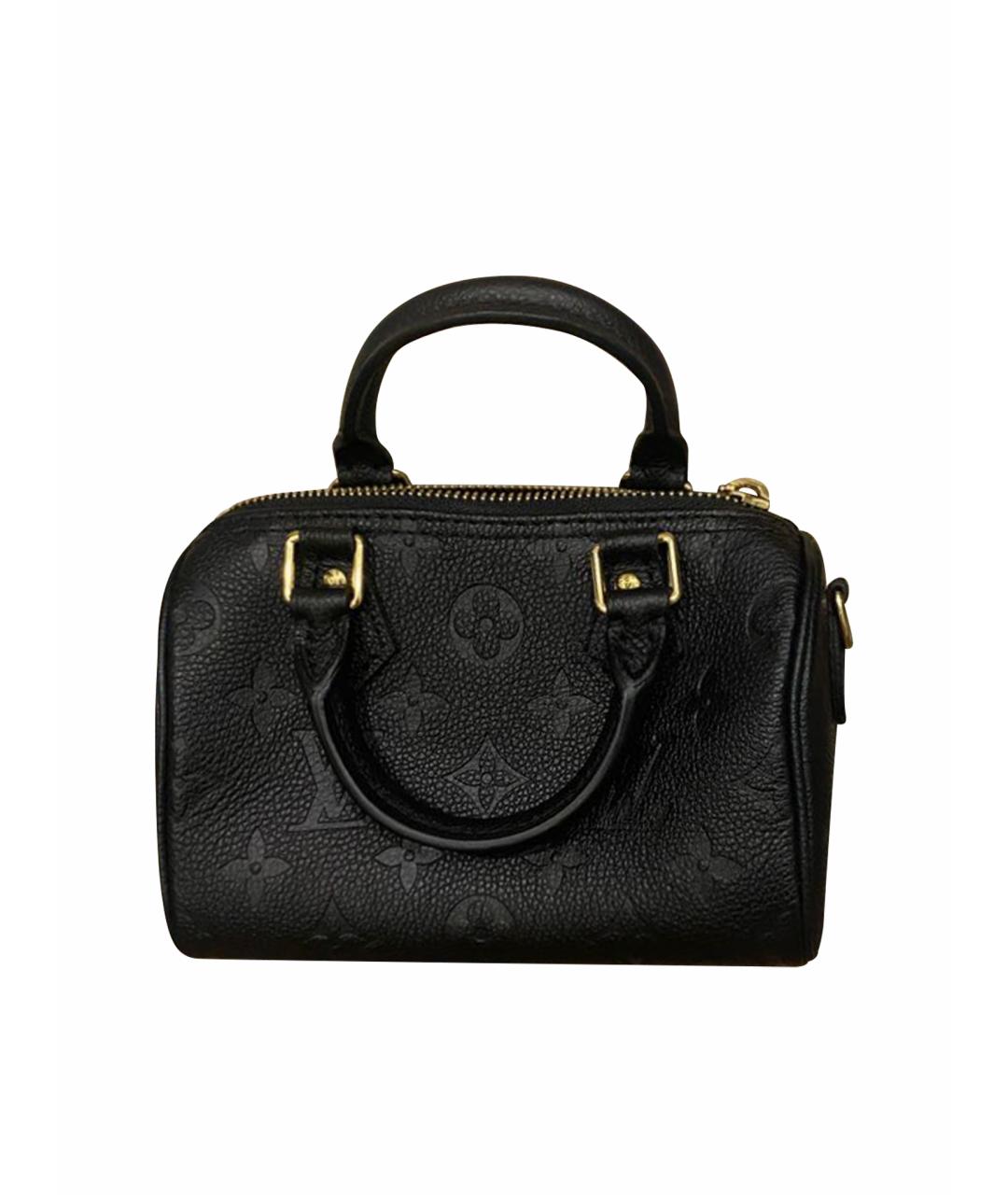 LOUIS VUITTON Черная кожаная сумка с короткими ручками, фото 1