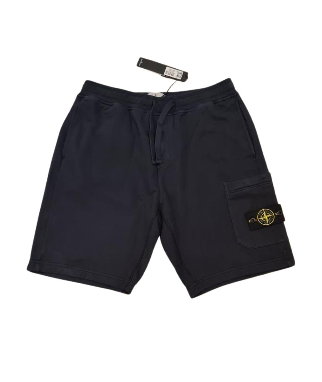 STONE ISLAND Темно-синие хлопковые шорты, фото 1