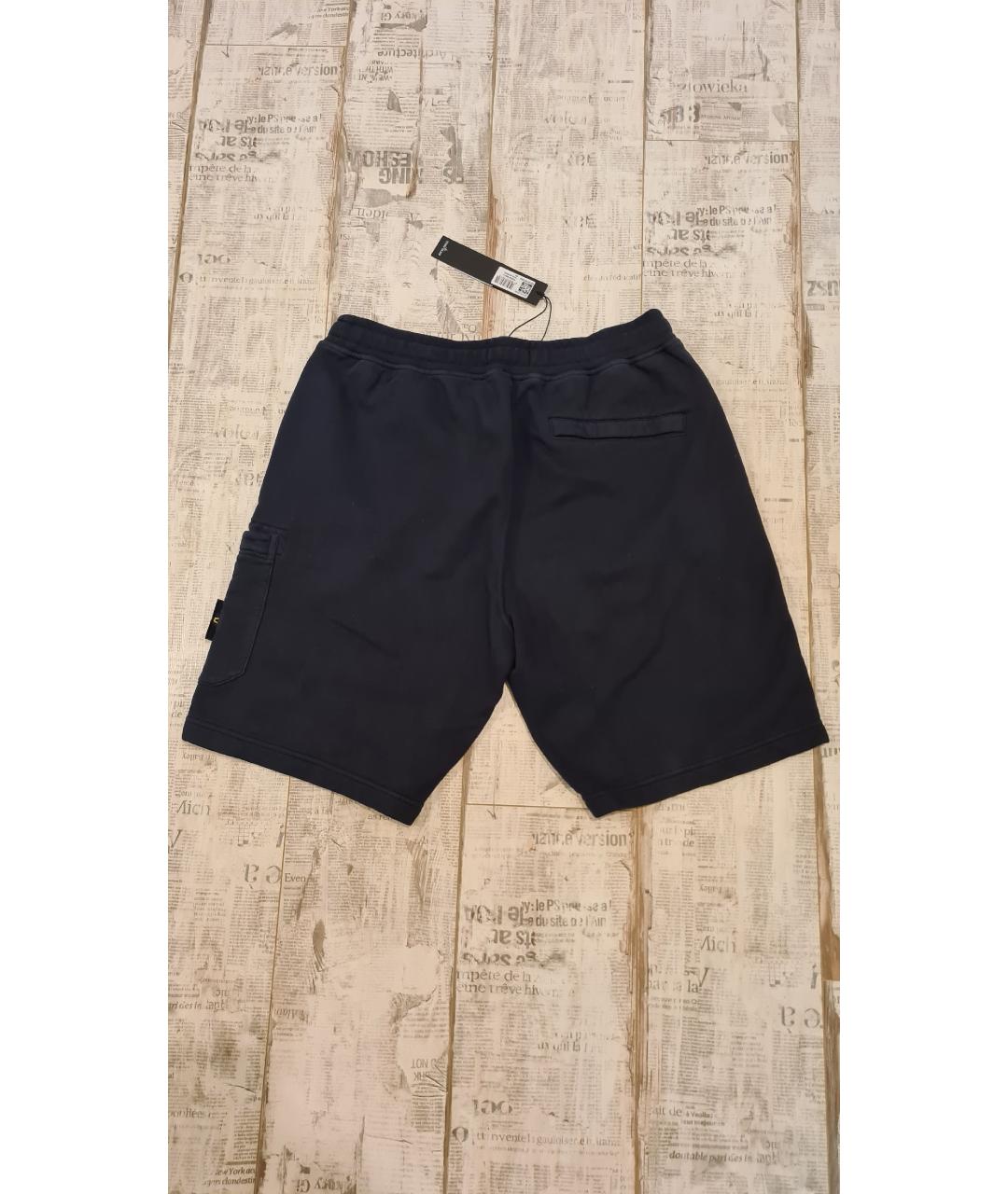 STONE ISLAND Темно-синие хлопковые шорты, фото 7