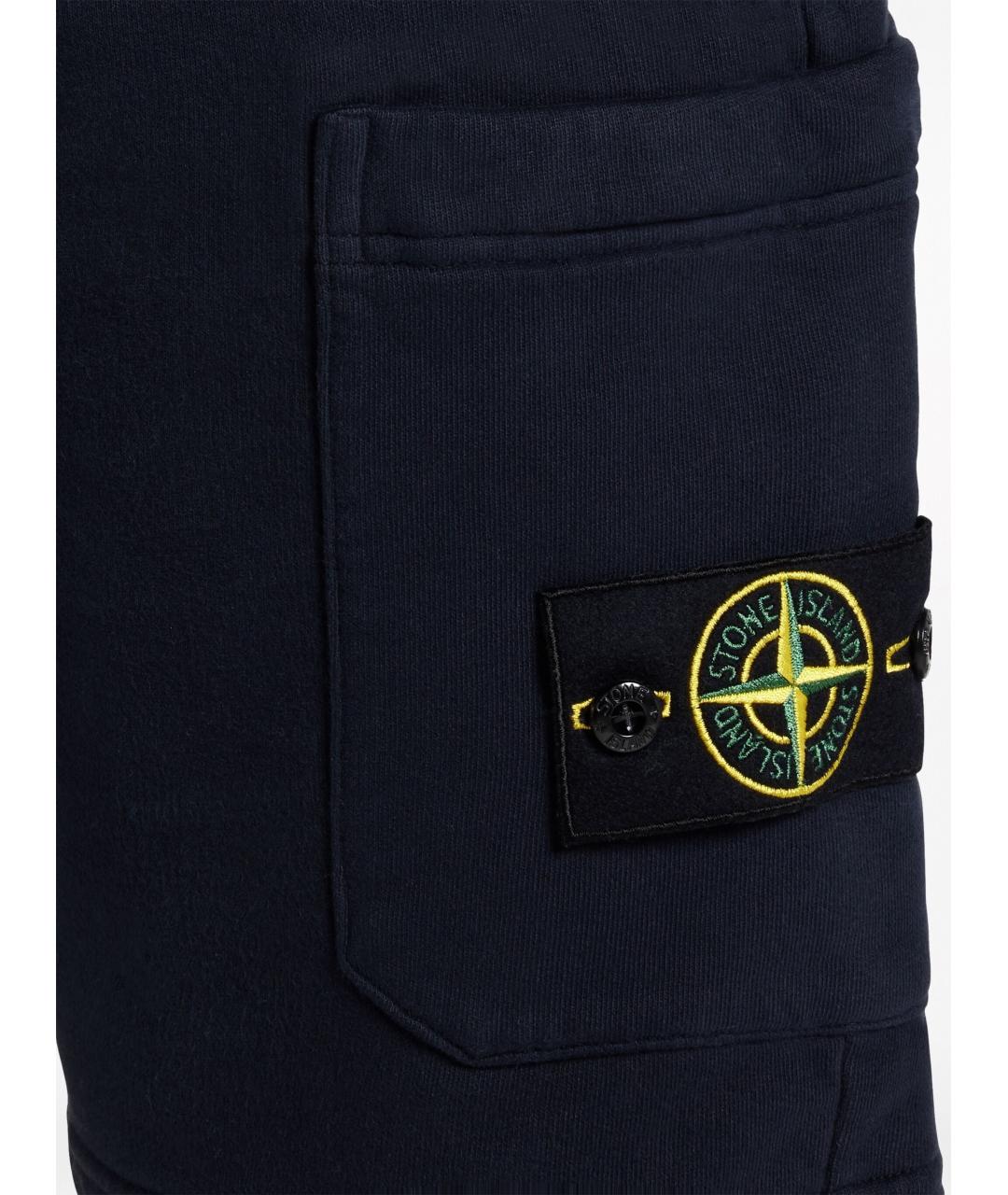 STONE ISLAND Темно-синие хлопковые шорты, фото 4