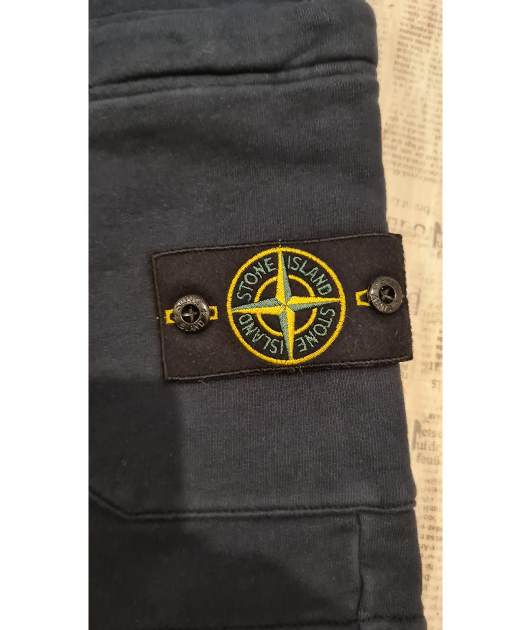STONE ISLAND Темно-синие хлопковые шорты, фото 5