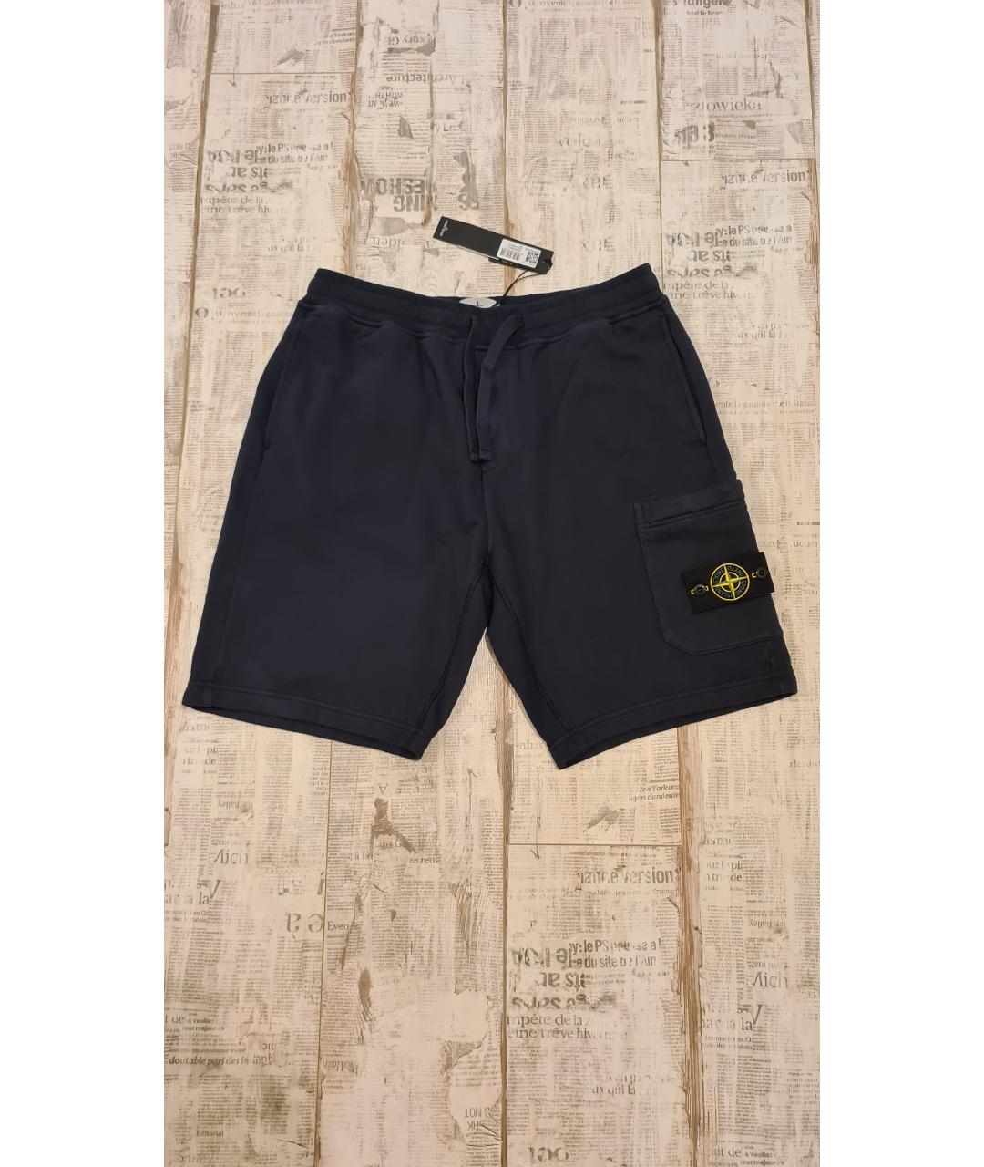 STONE ISLAND Темно-синие хлопковые шорты, фото 10