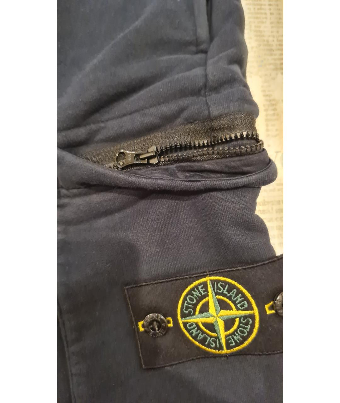 STONE ISLAND Темно-синие хлопковые шорты, фото 6