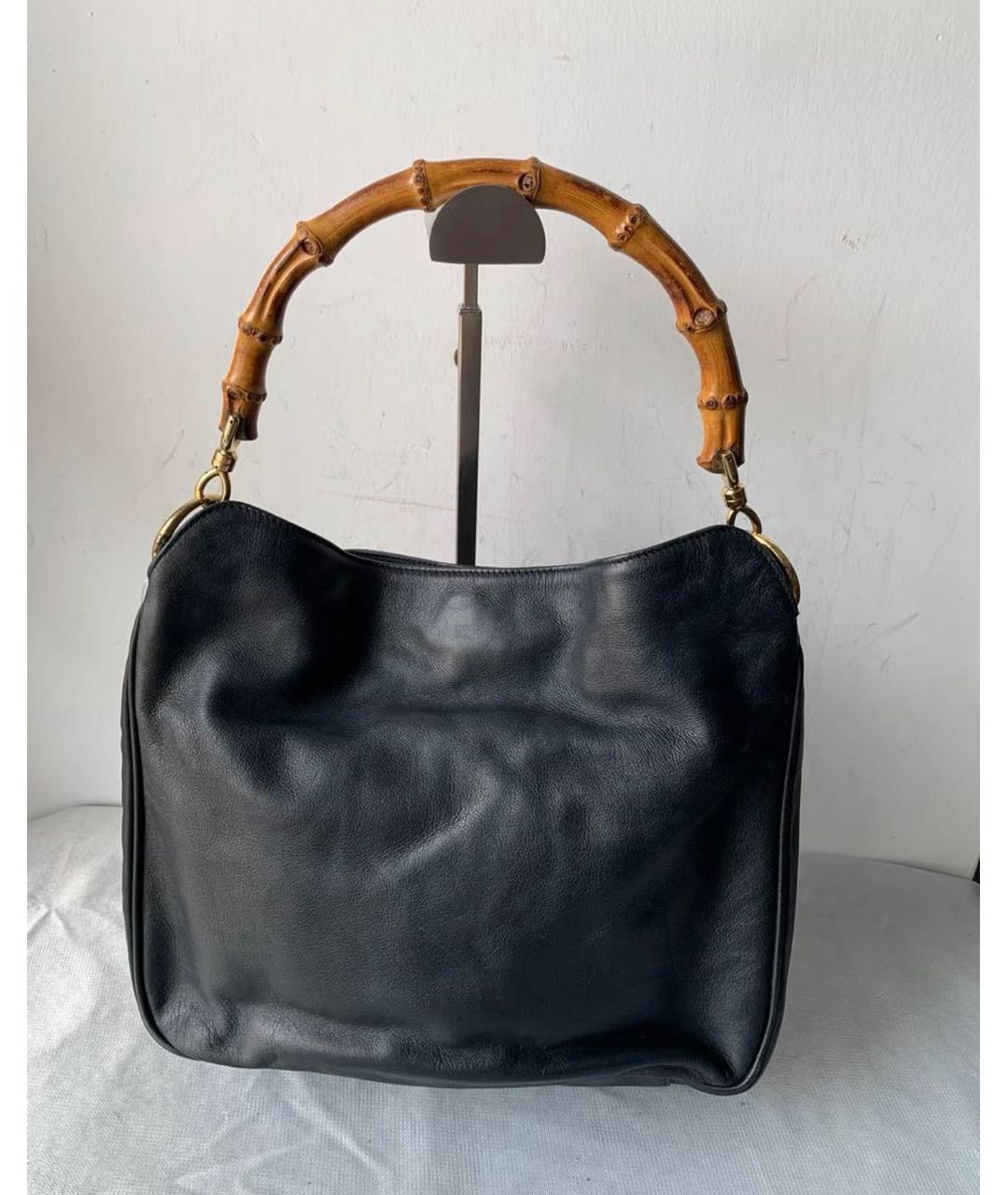GUCCI Черная кожаная сумка с короткими ручками, фото 8