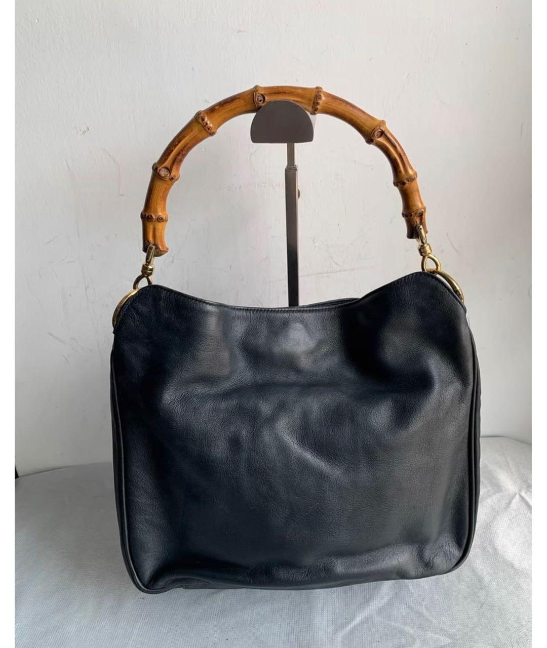 GUCCI Черная кожаная сумка с короткими ручками, фото 3