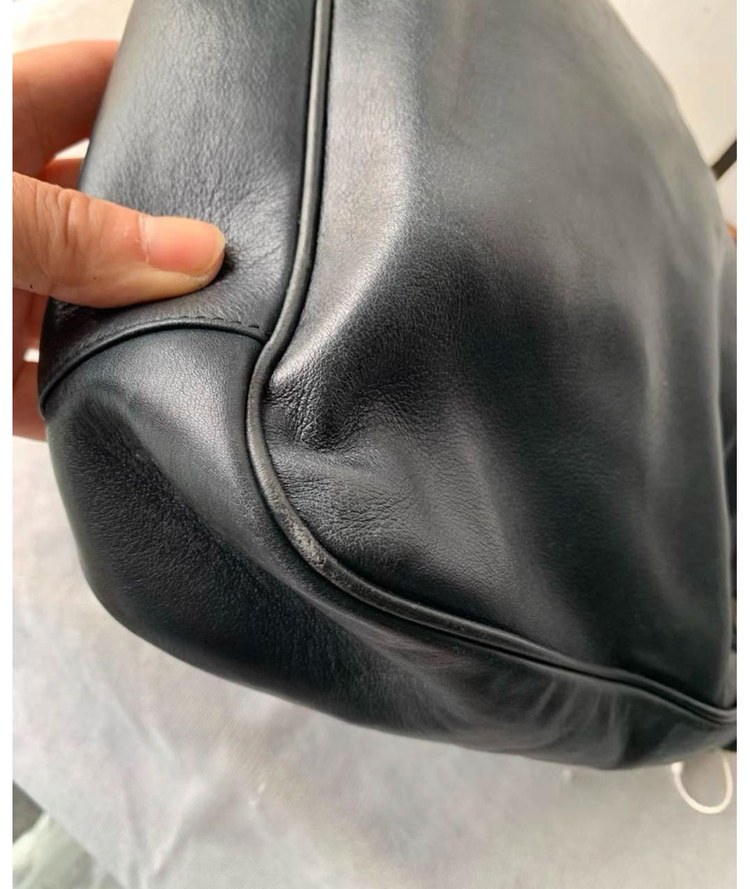 GUCCI Черная кожаная сумка с короткими ручками, фото 2