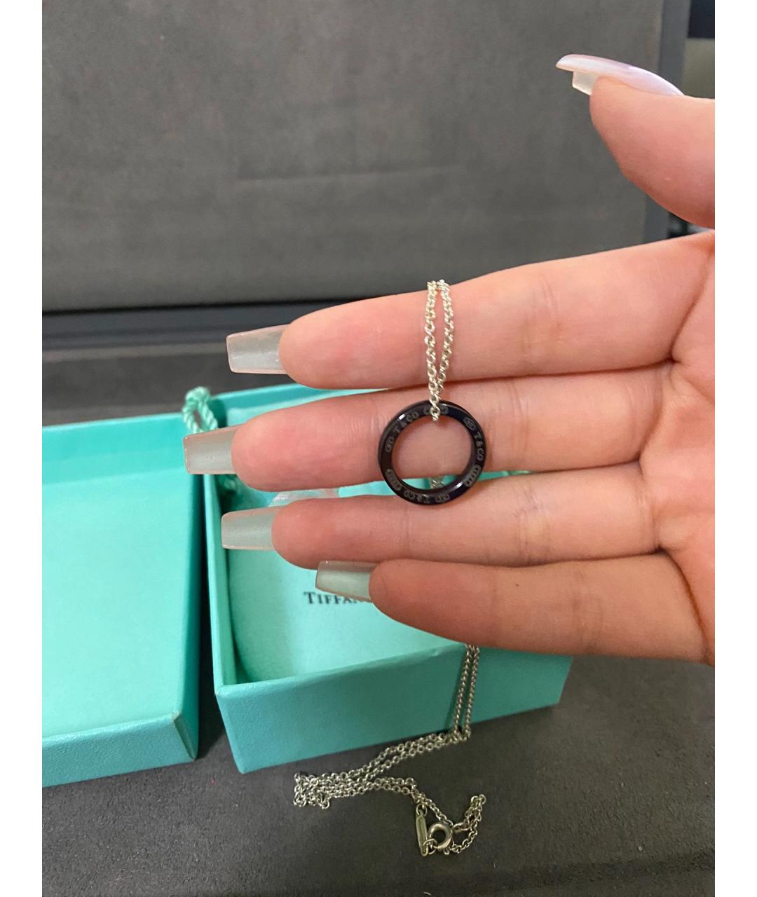 TIFFANY&CO Черный серебряный кулон, фото 2