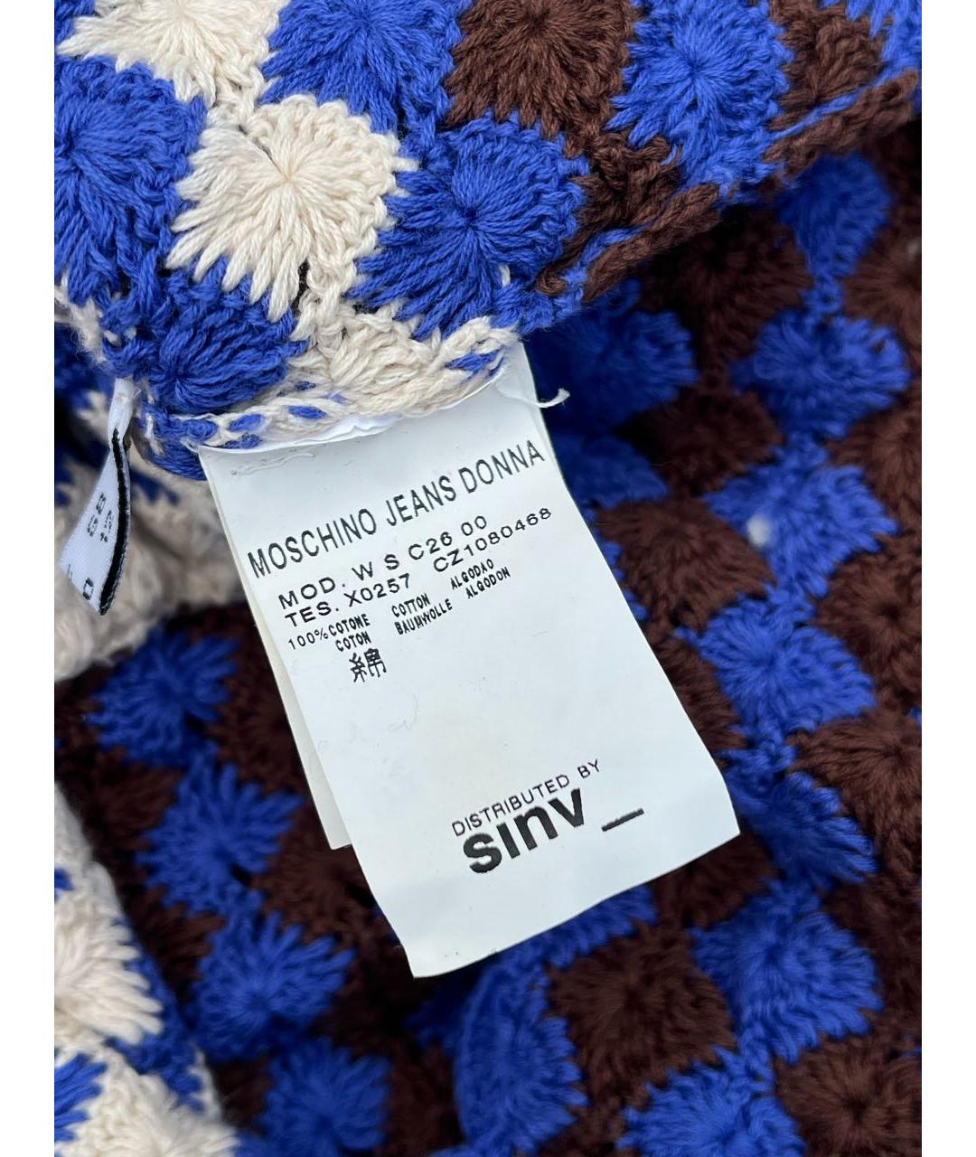 LOVE MOSCHINO Синяя хлопковая юбка мини, фото 8