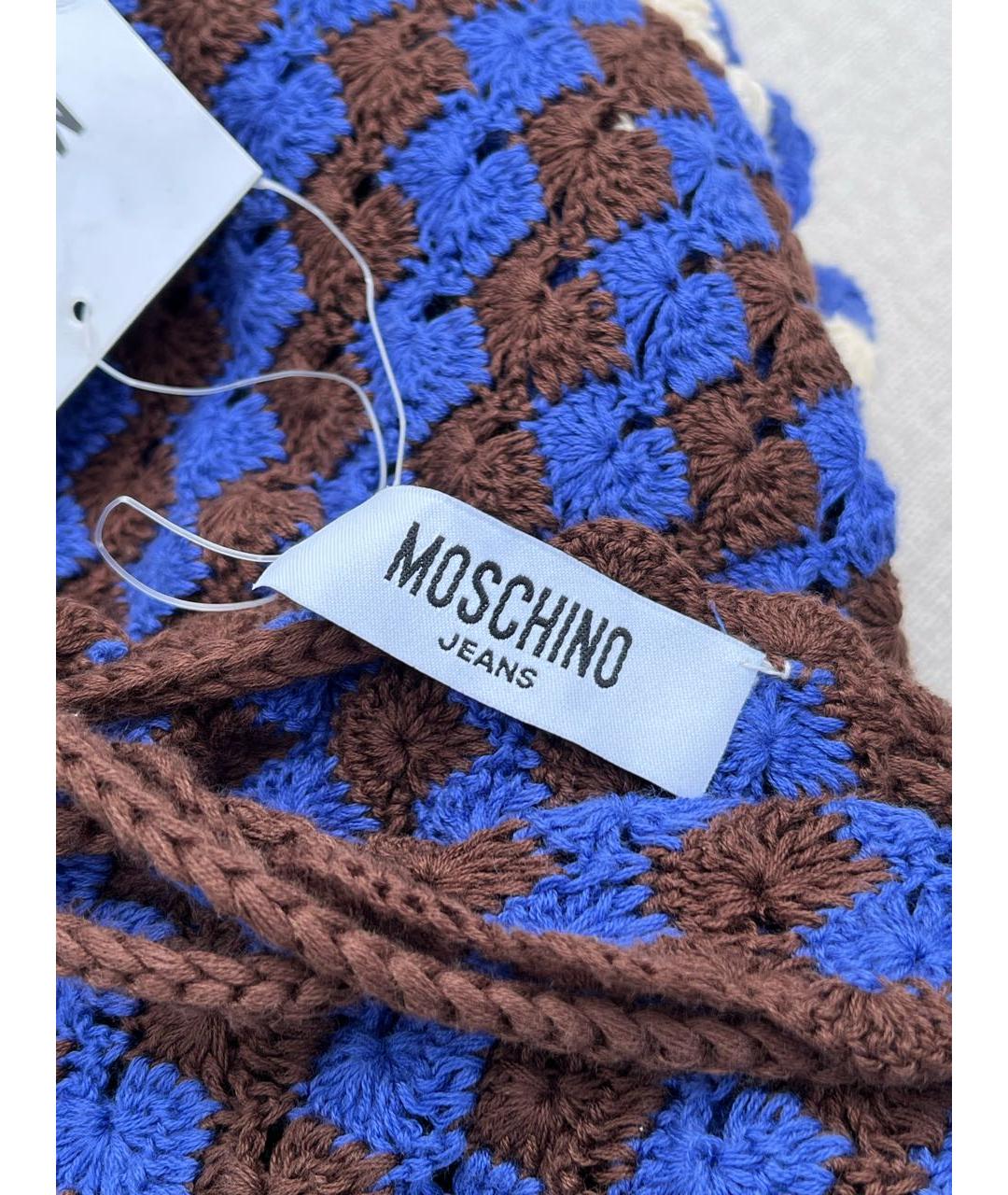 LOVE MOSCHINO Синяя хлопковая юбка мини, фото 6