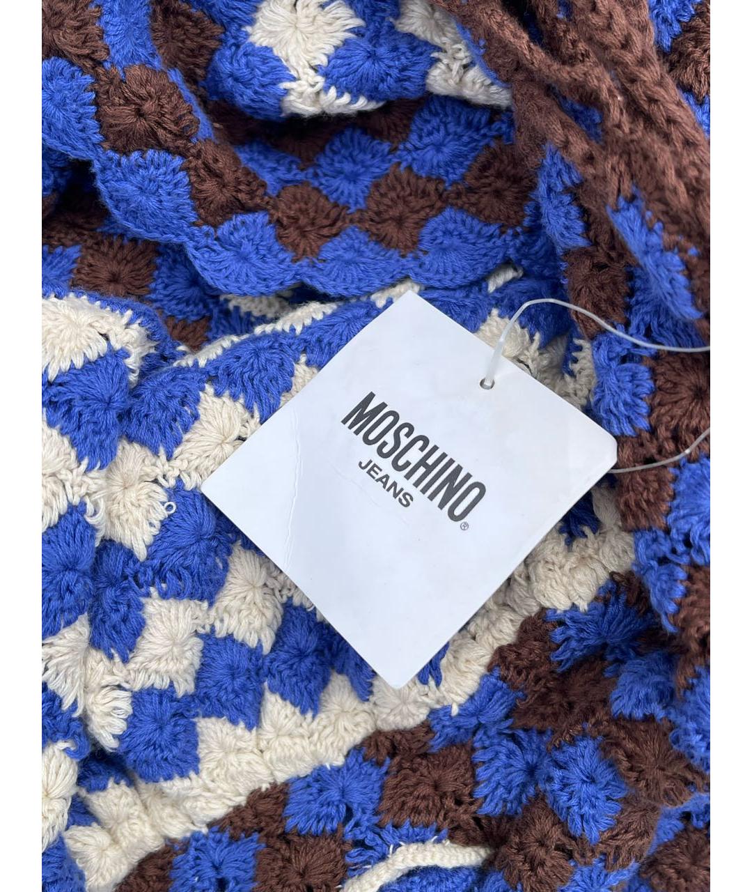 LOVE MOSCHINO Синяя хлопковая юбка мини, фото 5