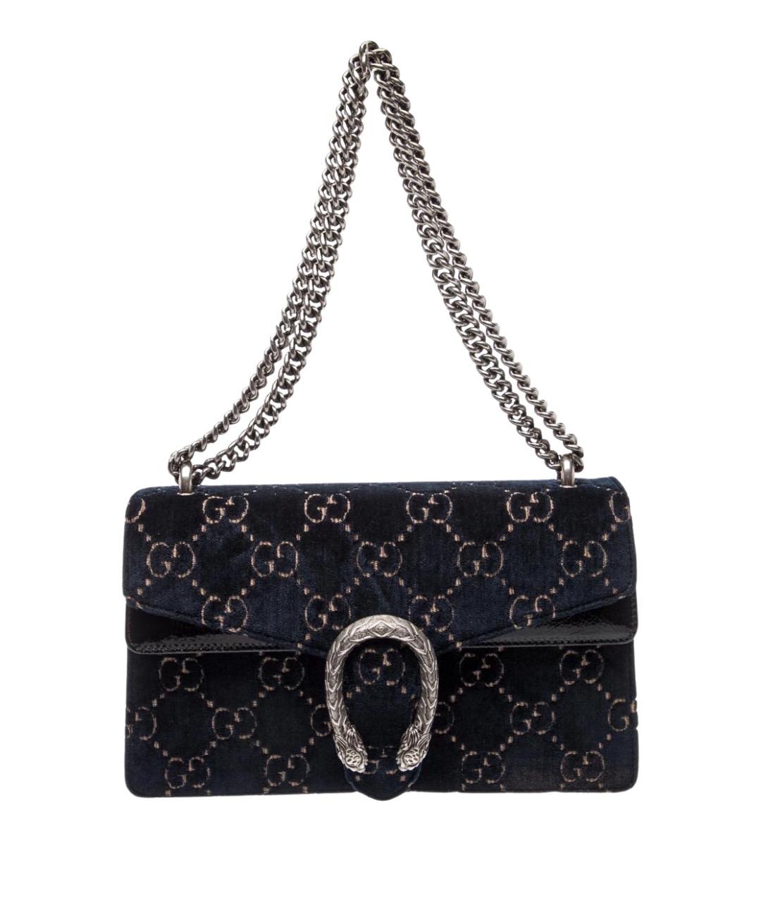 GUCCI Черная бархатная сумка через плечо, фото 1