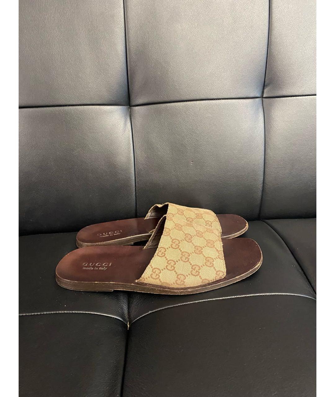GUCCI Бежевые сандалии, фото 5