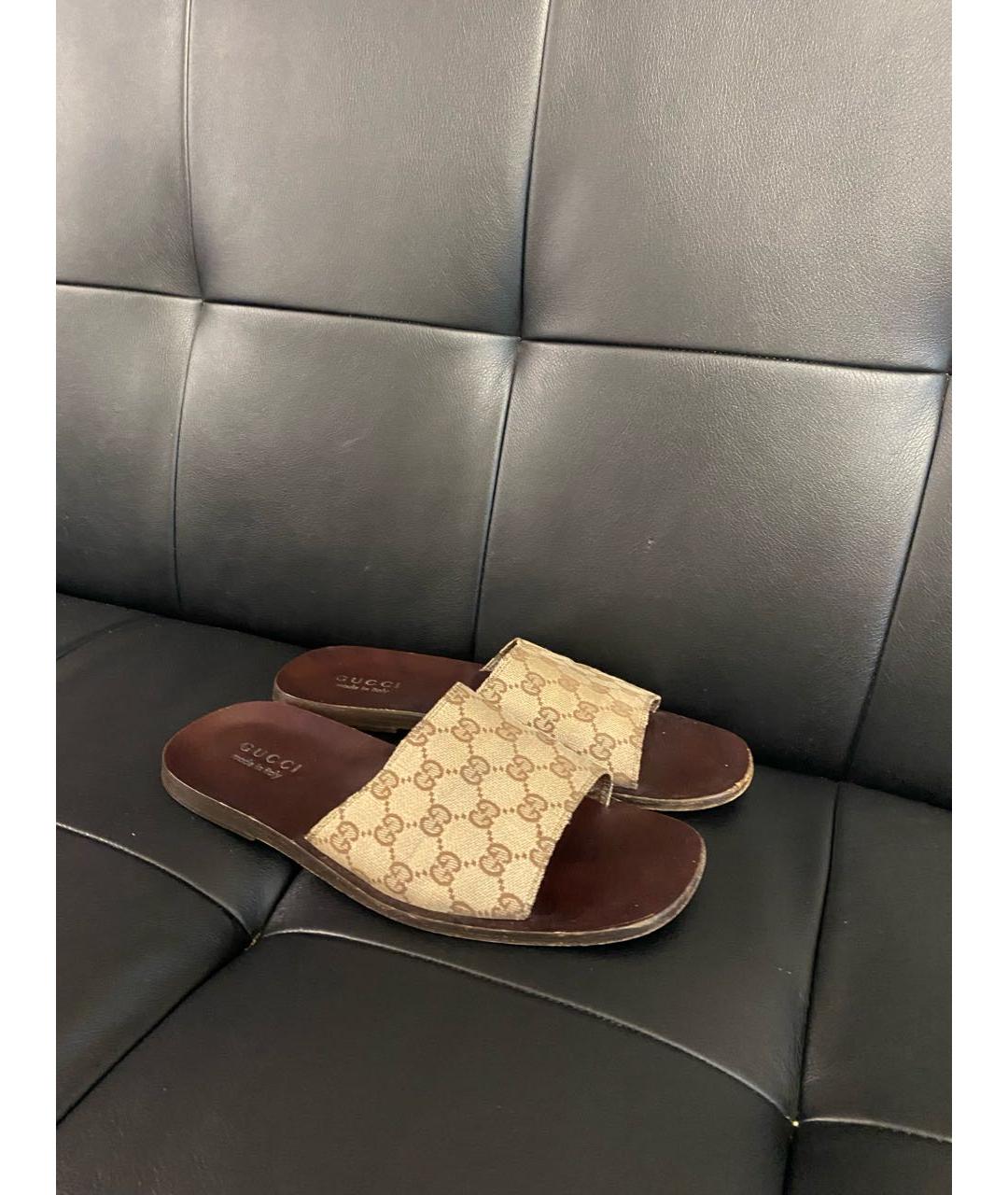 GUCCI Бежевые сандалии, фото 4
