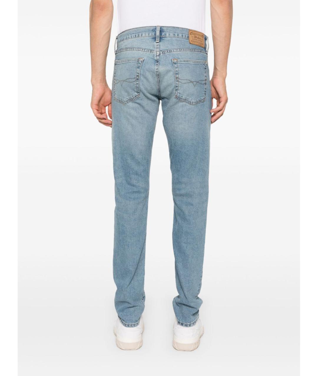 POLO RALPH LAUREN Голубые хлопковые джинсы скинни, фото 4