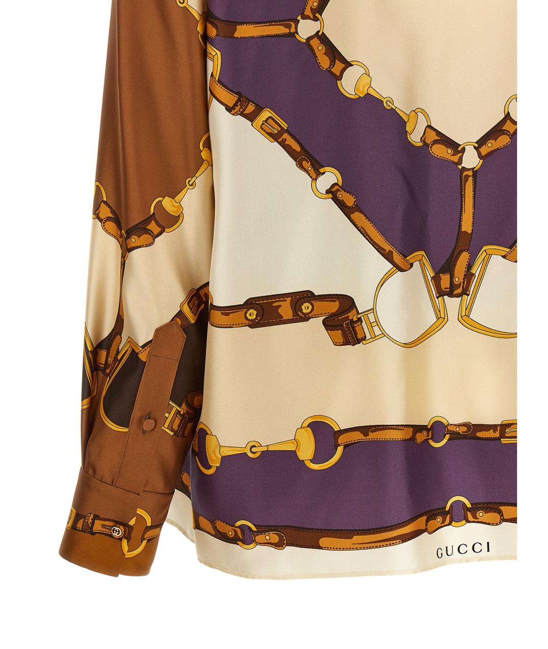 GUCCI Мульти шелковая блузы, фото 4