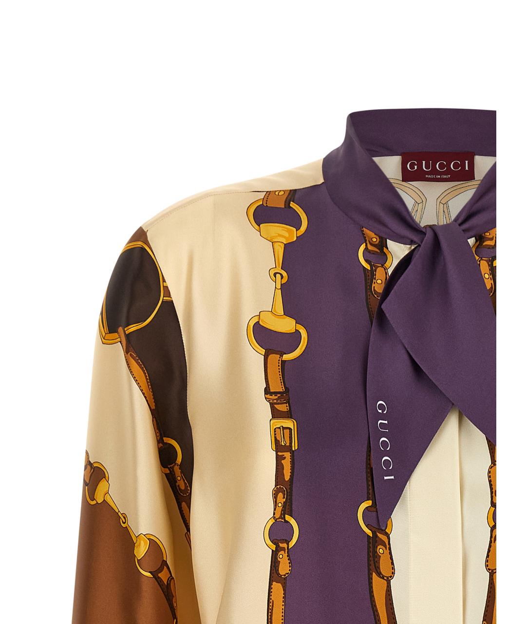 GUCCI Мульти шелковая блузы, фото 3