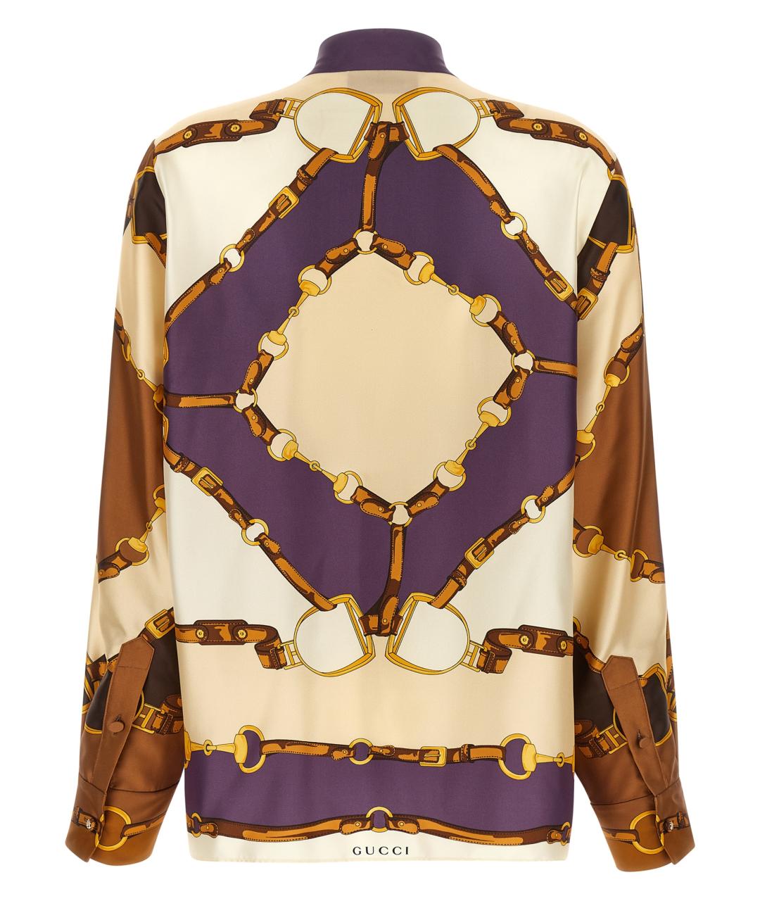 GUCCI Мульти шелковая блузы, фото 2