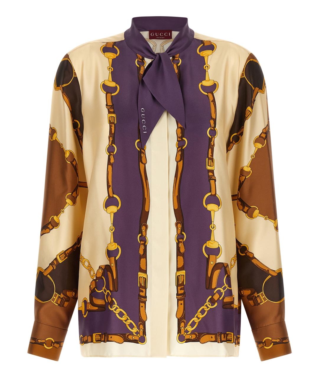 GUCCI Мульти шелковая блузы, фото 1