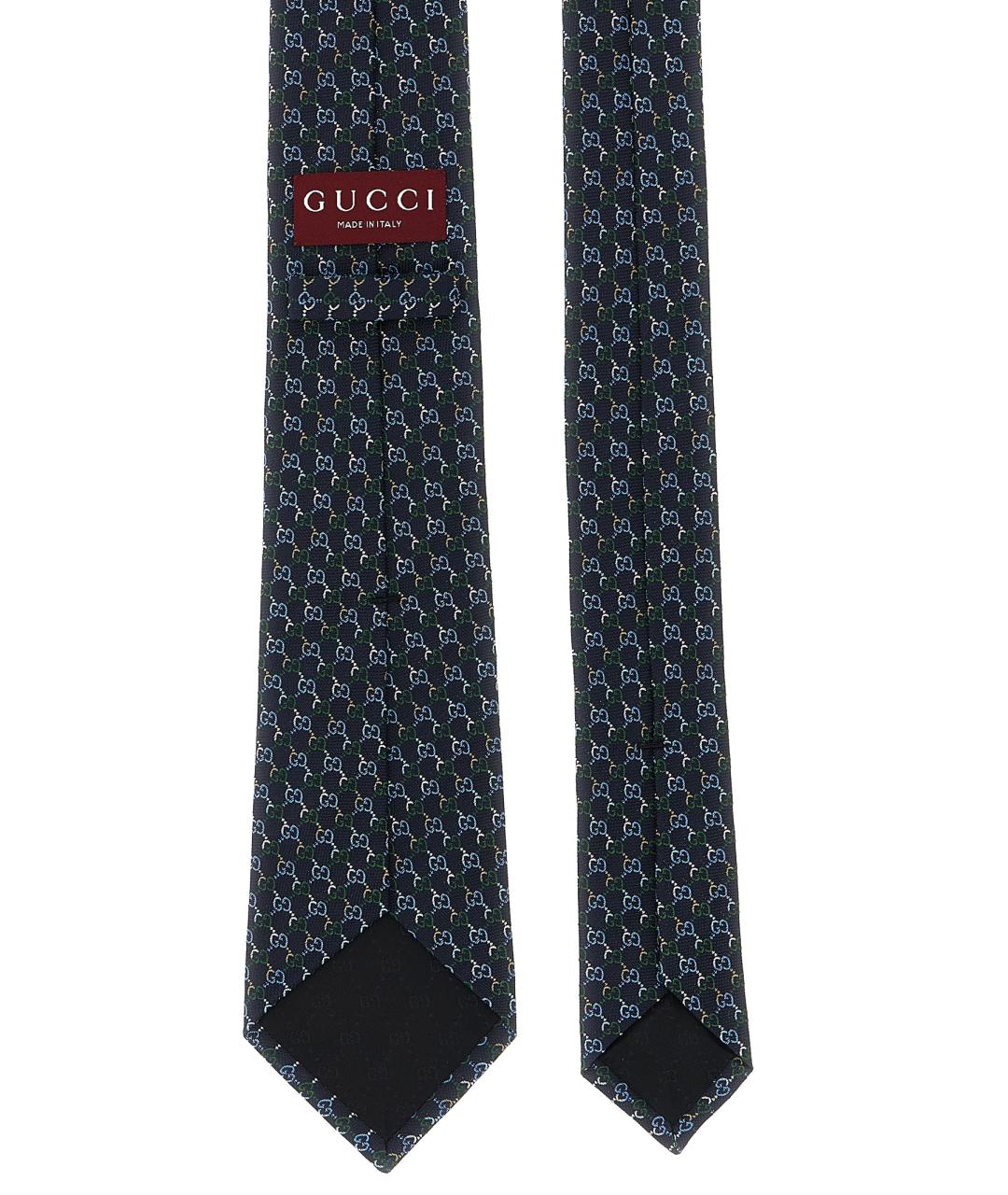GUCCI Синий шелковый галстук, фото 2