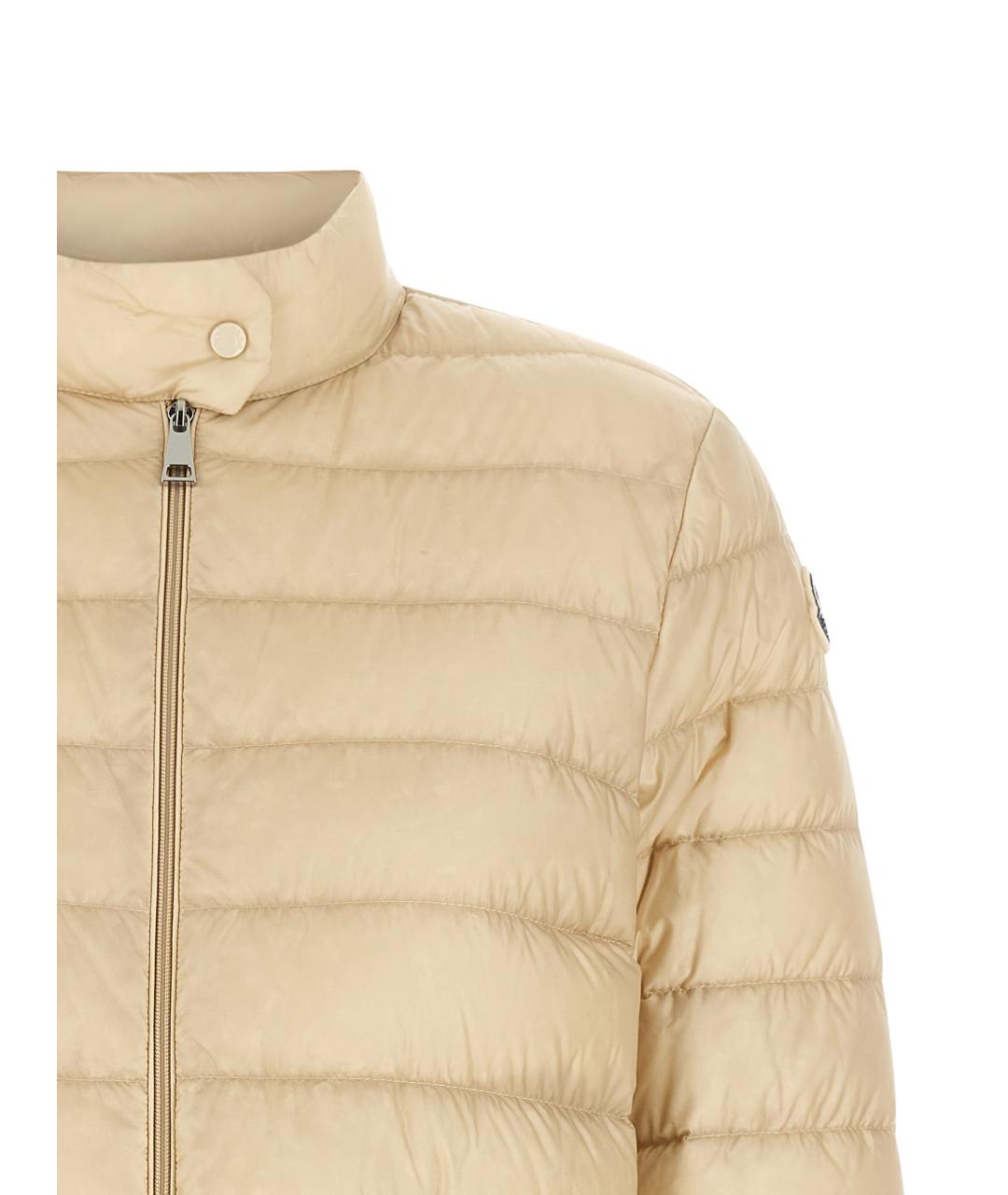 MONCLER Бежевый полиамидовый пуховик, фото 3