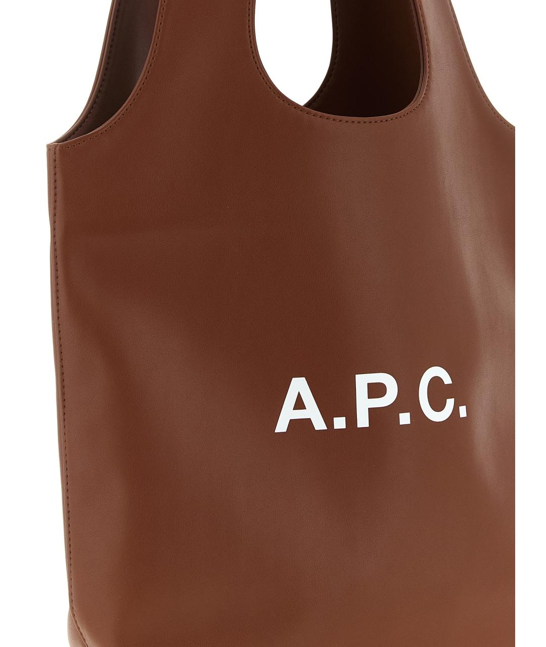 A.P.C. Коричневая синтетическая сумка тоут, фото 3