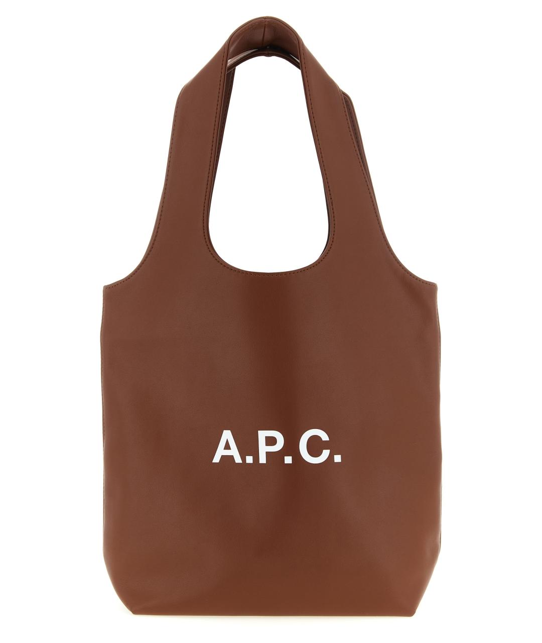 A.P.C. Коричневая синтетическая сумка тоут, фото 1