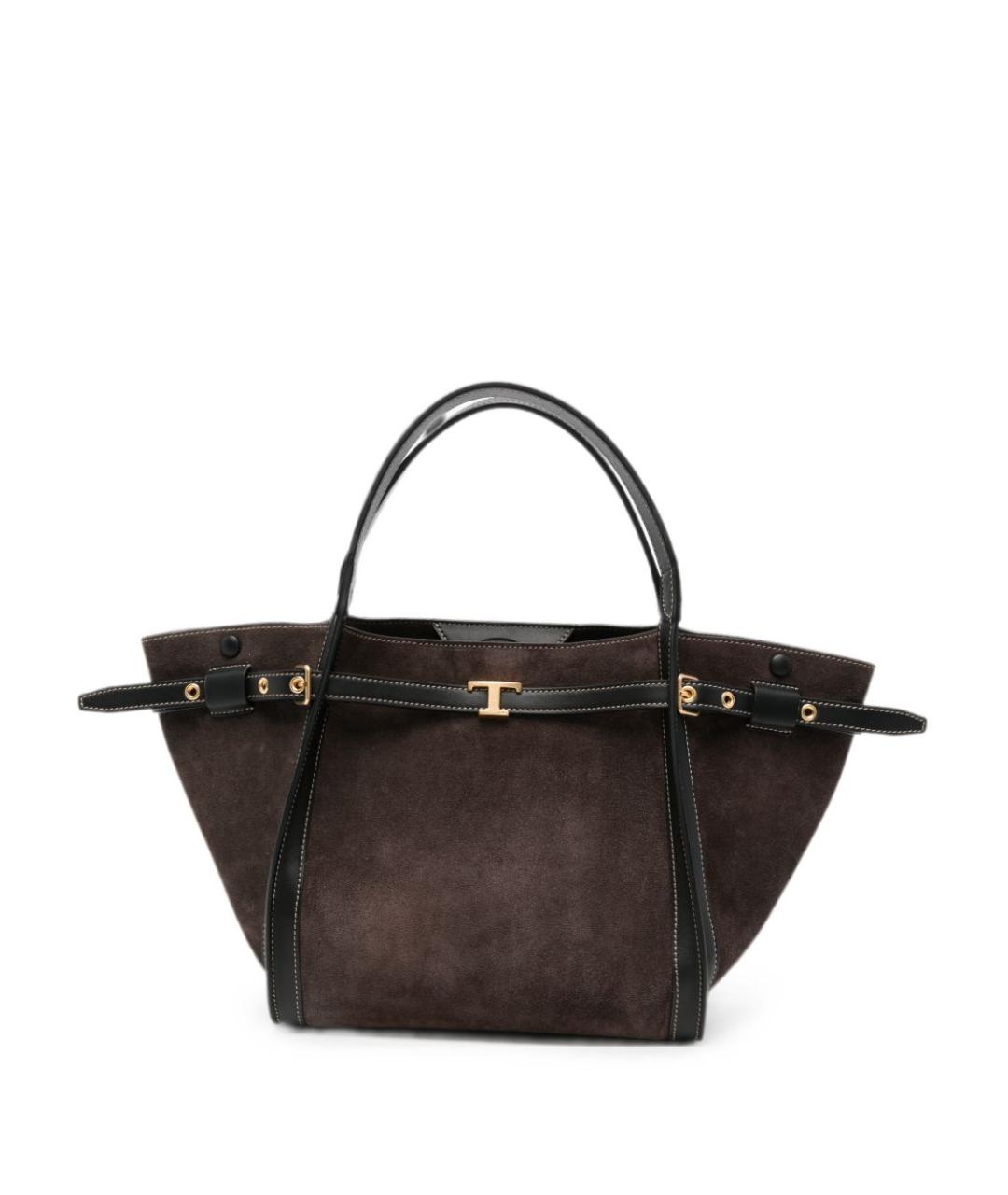 TOD'S Коричневая замшевая сумка тоут, фото 1