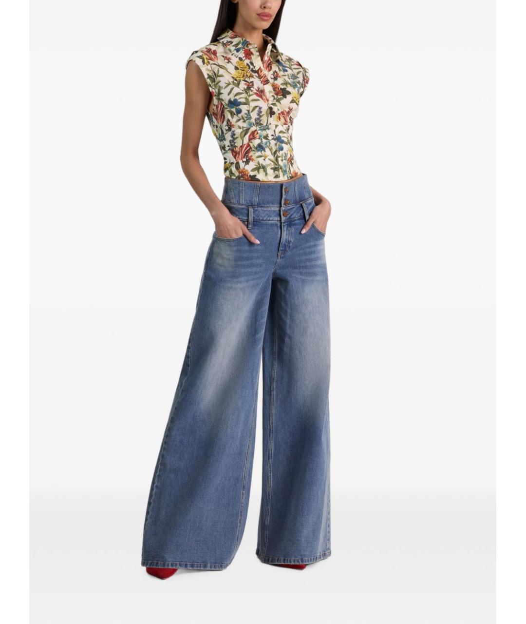 ALICE+OLIVIA Мульти хлопковая рубашка, фото 4
