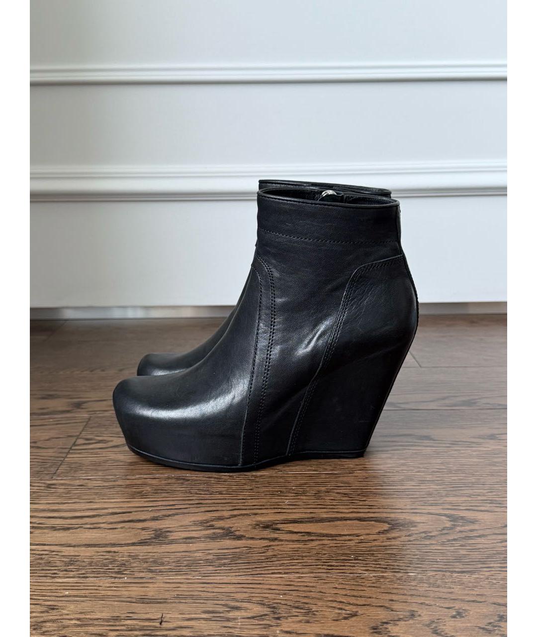 RICK OWENS Черные кожаные ботильоны, фото 7
