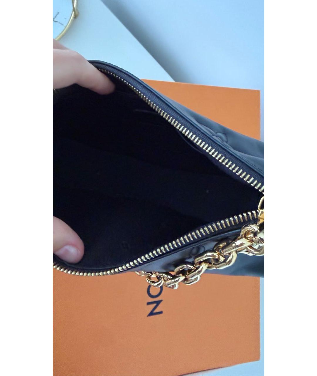 LOUIS VUITTON Черная кожаная сумка через плечо, фото 5