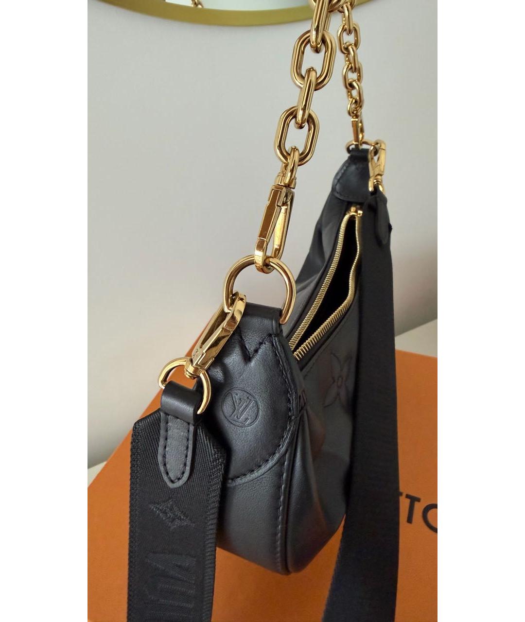 LOUIS VUITTON Черная кожаная сумка через плечо, фото 4