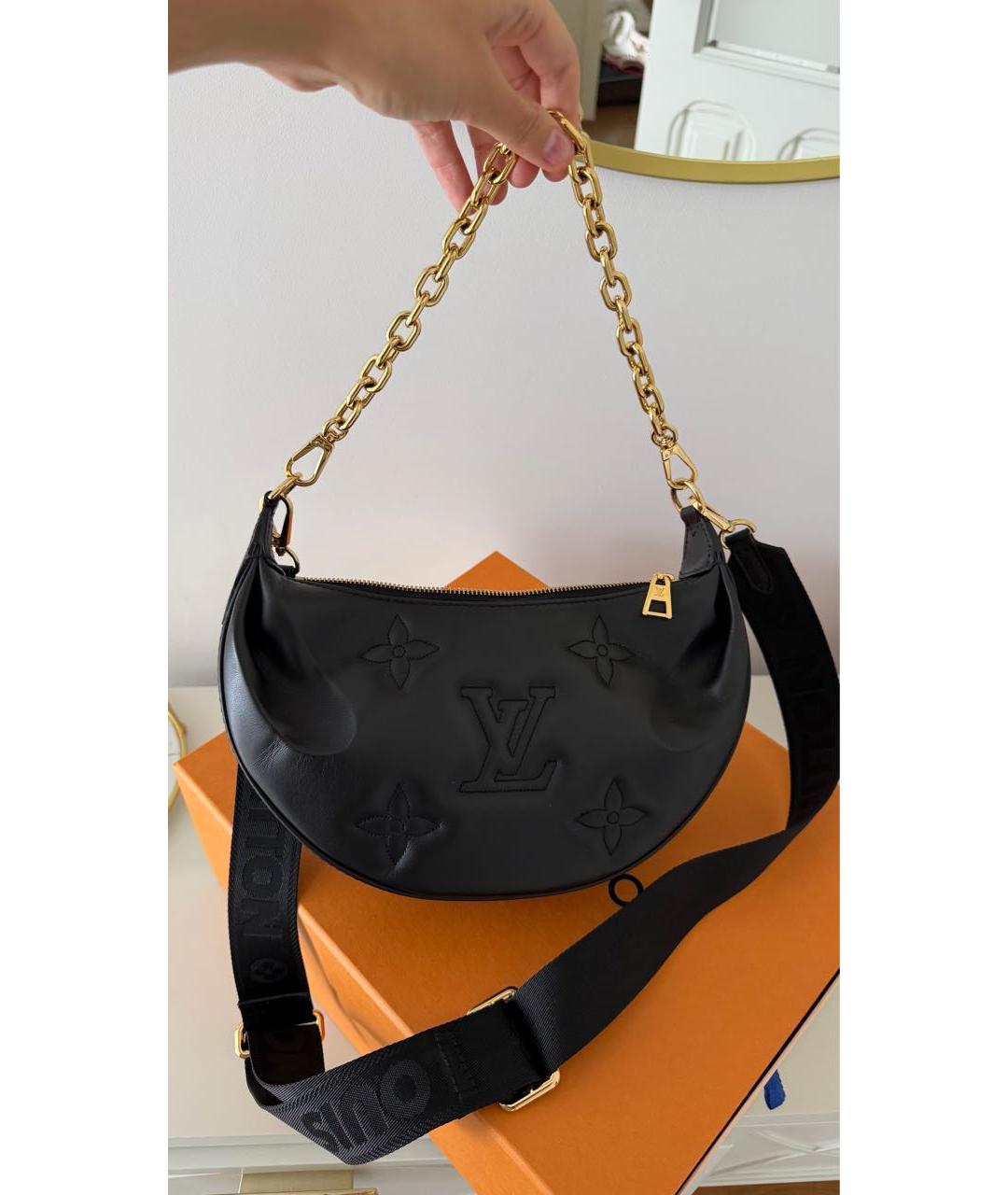 LOUIS VUITTON Черная кожаная сумка через плечо, фото 7
