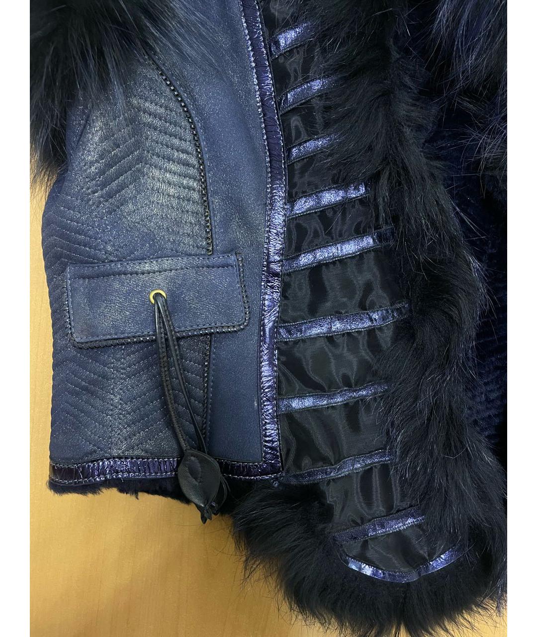 ROBERTO CAVALLI Темно-синий меховой жилет, фото 7