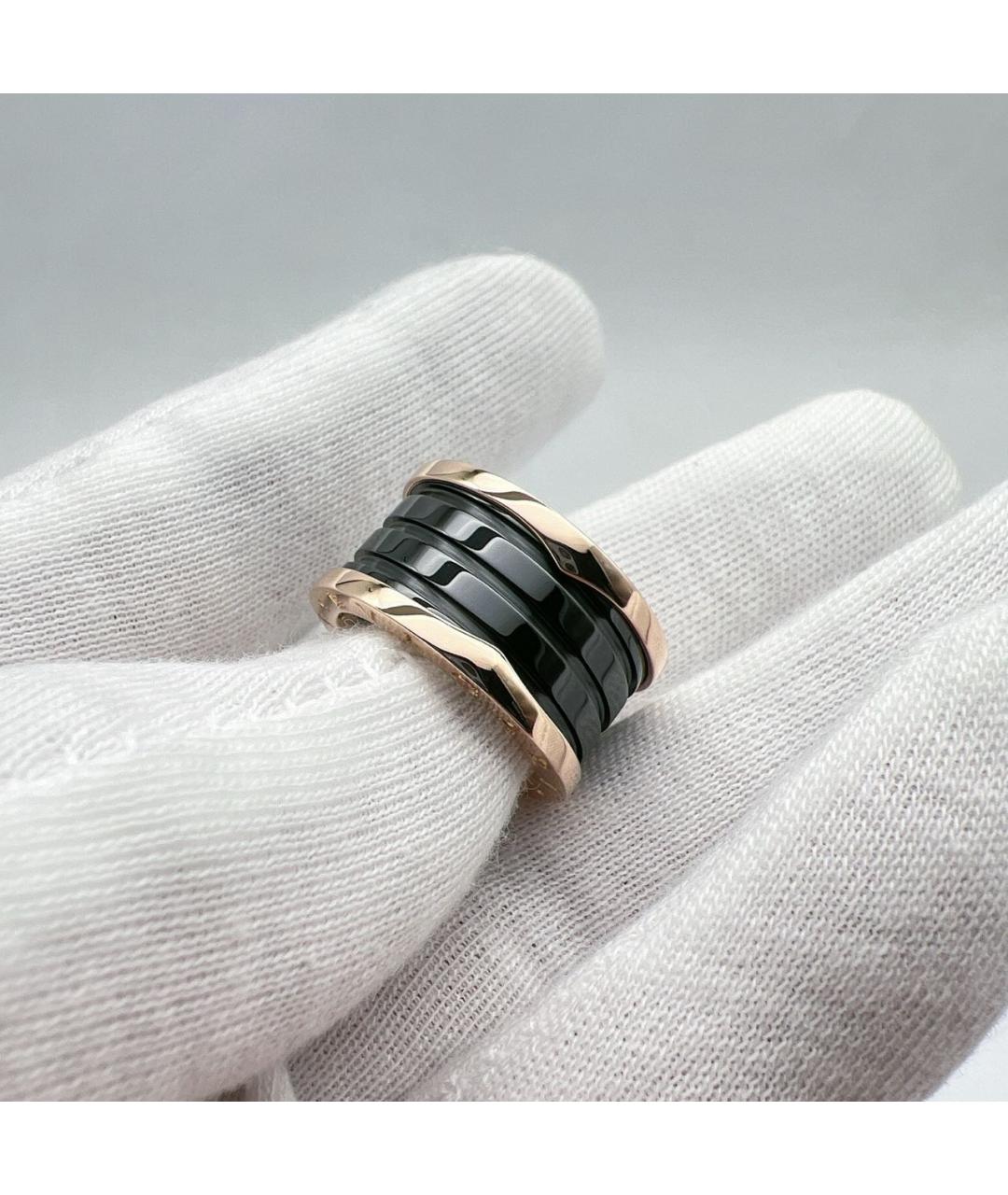 BVLGARI Черное кольцо из розового золота, фото 5